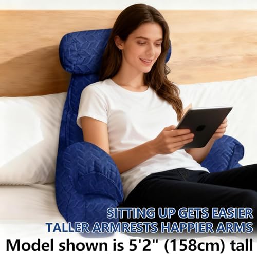 FXXUDVNIIN Back Pillow for Bed Sitting up – with 9.4" Armrest - Image 4