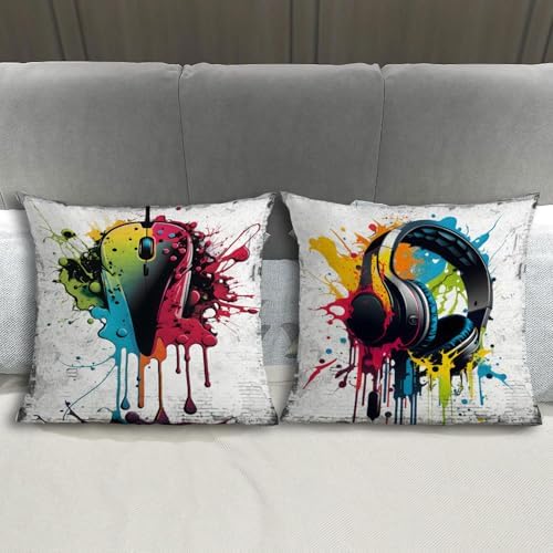 Gamer Pillow Covers 20x20 Set of 4, Gamer Room Decor for Boys, Gaming Pillow Covers Teen Boy Room Decor Gaming Decor Accessories Sofa Couch Men Bedroom Toddler Kids Home Decorations Birthday Gifts - Image 4