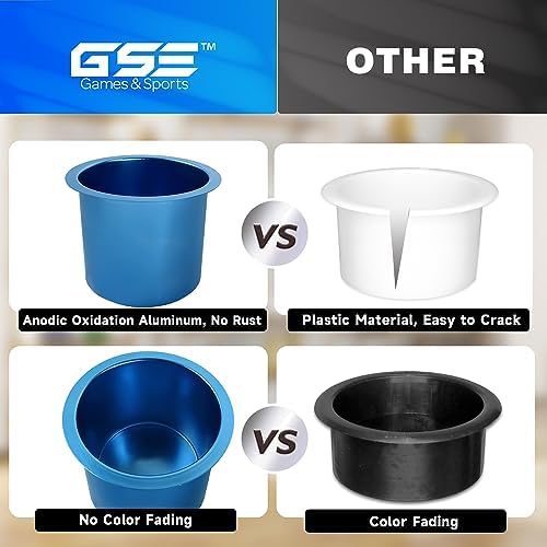 GSE Jumbo Aluminum Cup Holder for Casino Poker Tables, Blue, 2-Pack - Image 4