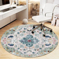Office Chair Mat for Hardwood Floor, Vintage Computer Gaming Rolling Low Pile Carpet Floor Chair Mat, Anti-Slip Backing Round Desk Rug Floor Mat for Home by Heavyoff