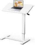 32" 0-50° Tiltable Pneumatic Adjustable Overbed Table with Wheels by OUKMIC