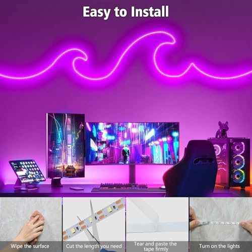 echosari Strip Lights USB 9.8Ft 180 LED Strip Lights Cuttable Each 2835 SMD - Image 3