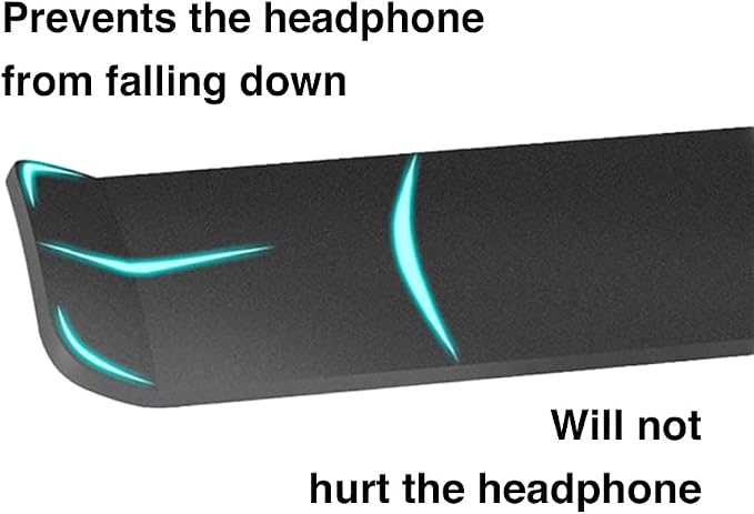Aluminum Under-Desk Headphone Hanger with Strong Adhesive (1 Pack, Black) - Image 3