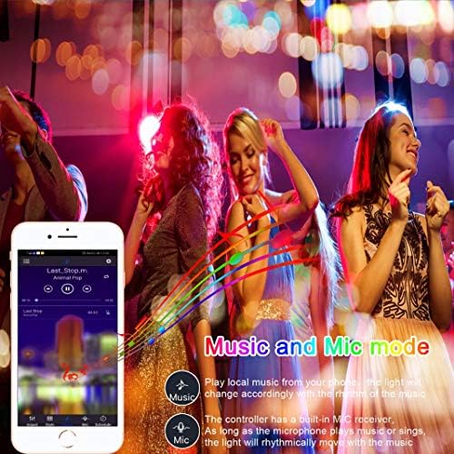 LED Strip Lights 32.8ft, Multicolor RGB LED Light Strips, 5050 LED Tape Lights, Music Sync Color Changing+Remote Control +APP Controlled LED Strip Lights for Bedroom Party Christmas Decoration - Image 4