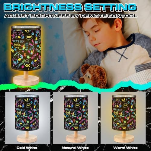 Glooglitter Video Game Table Lamp for Gifts 3 Colors Dimmable Lights 11.02 x 5.12 Inch Night Light Bedside Decor Lamps for Bedroom Desk Birthday Gifts Home Decor - Image 3