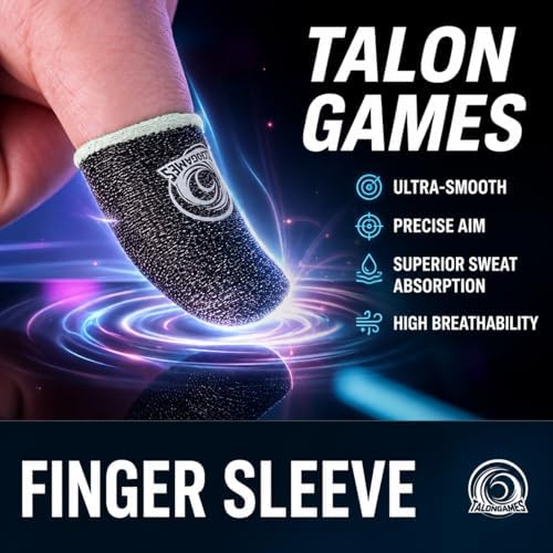 TALONGAMES Mobile Gaming Finger Sleeves, 8 Pack 0.3mm Silver Fiber Thumb Sleeves, High Sensitivity Touch, Anti-Sweat, Smooth Glide, Breathable Finger Cots for Mobile Gaming, FPS, Rhythm Games (Green) - Image 7