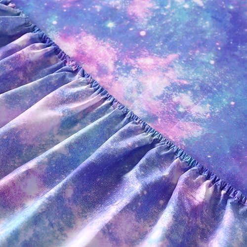 SDIII Colorful Galaxy Queen Fitted Sheet and 2 Pillowcses, Deep Pocket Soft Microfiber Space Queen Bottom Sheet for Girls Boys Kids and Teens - Image 4