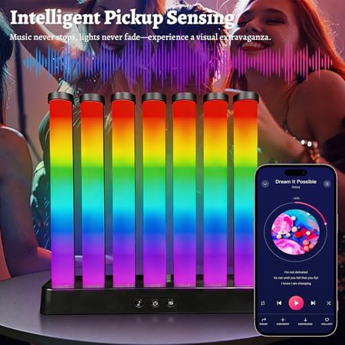 AVEKI RGB Table Lamp, Color Changing Gaming Light with Music Sync, USB Powered Desk Lamp for Gaming Room Decor Pictures Ambient Lighting (B-Rectangular) - Image 4