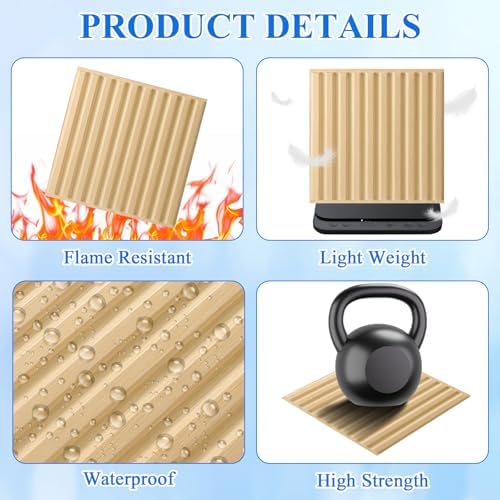 Nuanchu 60 Pcs 3D Wall Panels, 12"x12" PVC Fluted Tiles, Natural Oak - Image 3