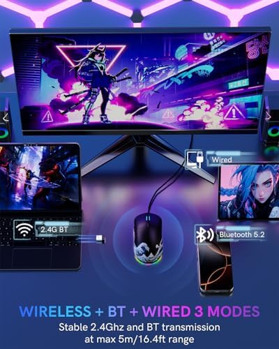 G57 Wireless Gaming Mouse, 8000 DPI, Black - Image 2