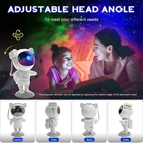 Kids Astronaut Star Projector Night Light - Galaxy Space Lamp with Remote, 8 Nebula Effects, Timer, 360° Rotating Head, Cool Room Decor, Birthday Christmas Gift for Children Teens - Image 4