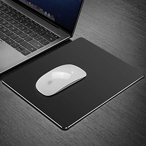 Metal Aluminum Mouse Pad, Office and Gaming Thin Hard Mouse Mat Double Sided Waterproof Fast and Accurate Control Mousepad for Laptop, Computer and PC,9.45 X 7.87 Inch,Black - Image 4