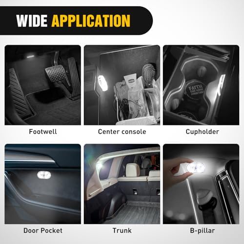 Nilight 2 PCS White Color Wireless Magnetic LED Interior Lights - Image 5
