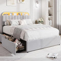 GarveeHome Queen Bed Frame, Platform Bed with Storage Headboard & Drawers by GarveeHome