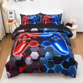 NTBED Twin 3 Pieces Game Comforter Set for Boys Girls Kids Gaming Lightweight Microfiber Gamer Bedding Sets Red Blue by NTBED