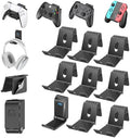 OIVO Controller & Headset Wall Mount Holder Stand, Foldable Headphone Stand, Gaming Controller Holder Hanger Hook, Universal Storage Organizer Controller/Earphone/Game Accessories-9 Packs by OIVO