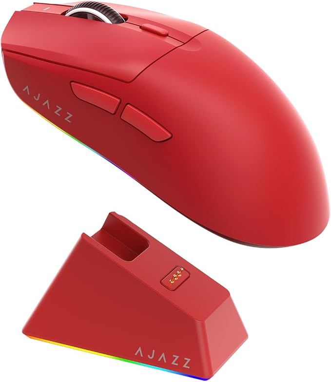 AJ139 V2 MC Wireless Gaming Mouse 2.4G Wired/Bluetooth | RGB Magnetic Charging Dock | Lightweight Design | 12K DPI | 500mAh Battery | PAW3311 Sensor | 5 Programmable Buttons, Compatible with PC/Mac by AJAZZ