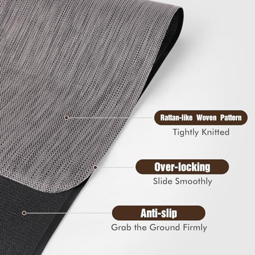 Blvornl Office Chair Mat for Hardwood Floor, Computer Chair Mat, 47.2"x60" | Dark Grey, Waterproof, easy to clean, suitable for hardwood, laminate, Rattan Woven Pattern, Durable Solid PVC Material - Image 5