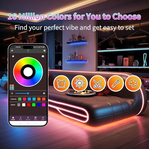 NBBUFF 290FT RGB Led Lights for Bedroom with Remote & App Control, 3 * 97FT - Image 2
