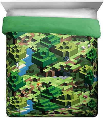Minecraft Creeper Queen Comforter Set 7 Piece Kids Bedding for Boys, Green - Image 2
