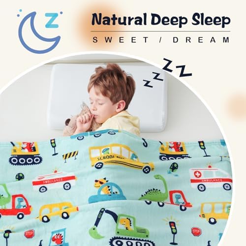 SOCHOW Cute Car Truck Fleece Throw Blanket for Boys, Mint 50 x 60 Inches - Image 3