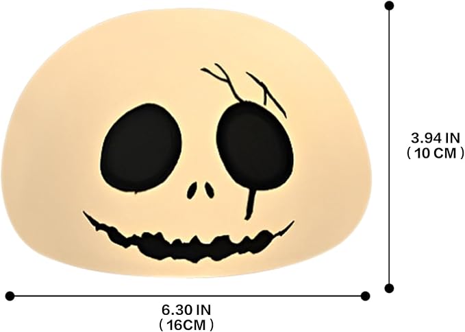 Cute Creative Christmas Skeleton Face Silicone Tap Light - Battery Powered, Multi-Color Changing, Safe and Soft for Indoor Holiday Decoration (White Skellington) - Image 2
