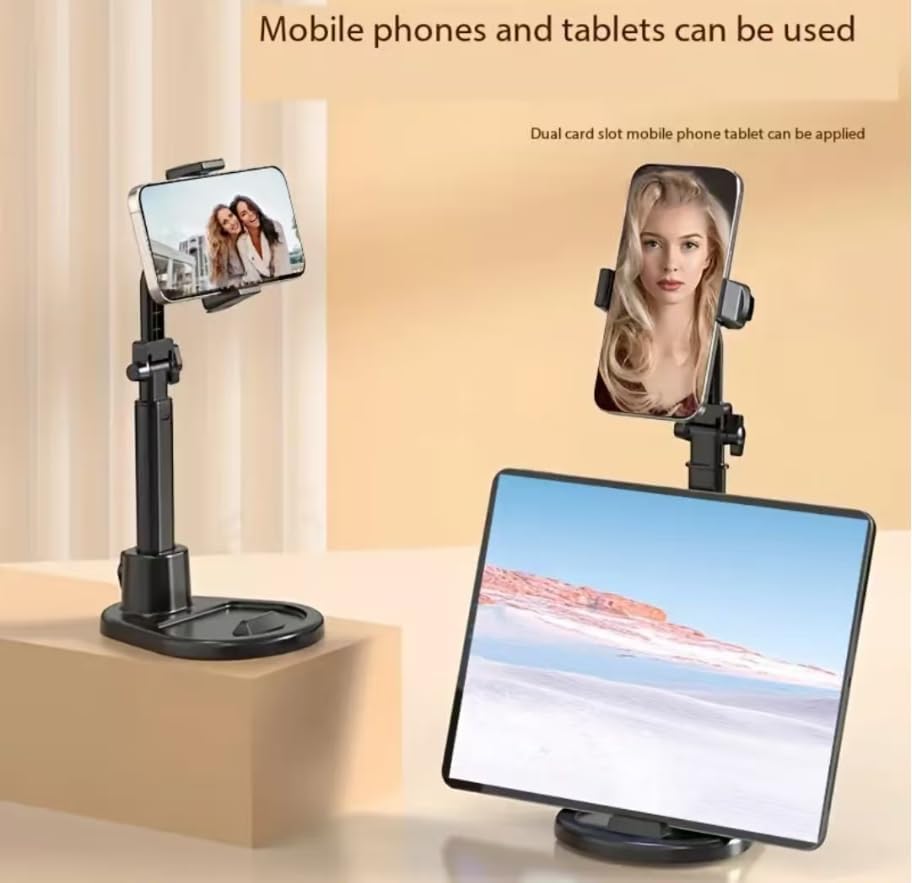 Cell Phone Stand with Phone Cooler, Height Adjustable Desktop Cell Phone Stand with Cooling Fan for Live Streaming, Compatible with All iPhone Android Phones - Image 2