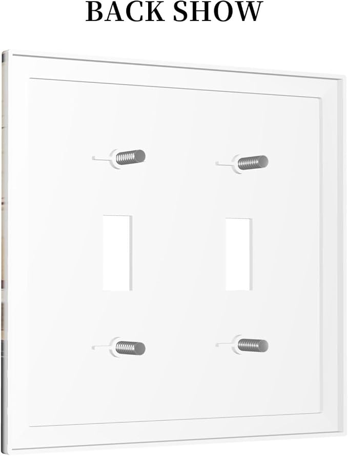 Decorative Light Switch Cover Plate Cartoon Fat Happy Chef Cook 2 Gang Switch Plate Covers Double Toggle Wall Plate Dual Device Electrical Switchplate Dimmer Faceplate for Farmhouse Kitchen - Image 4