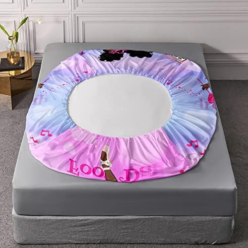 HOSIMA African American Black Girl Twin Fitted Sheet with 2 Pillowcases. - Image 4
