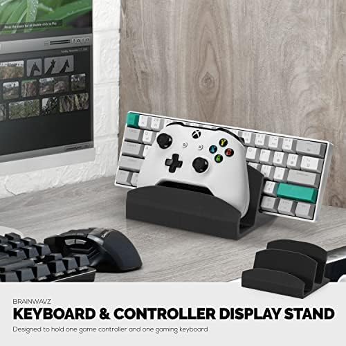 BRAINWAVZ Desktop Keyboard & Game Controller Holder Stand, Suitable for Small & Large Keyboards and Controllers for PS5, Xbox Series X, Xbox One, PS4, Switch, PC, Gamepads & More (DK04) - Image 3