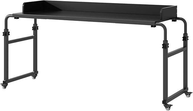 LINGMI Overbed Table with Wheels, Bed Desk Recliner Table(Black) - Image 4