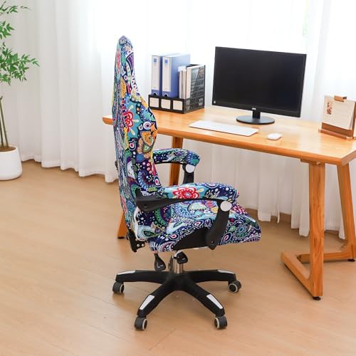 FORCHEER Gaming Chair Cover with Armrest Covers Boho 4 Pieces Stretch Racing Computer Chair Slipcover Set Washable - Image 4
