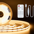 PAUTIX 5V USB COB LED Strip Lights UL-Listed Dotless LED Lights with RF Remote,6.56ft Dimmable 3000K Warm White TV Backlight,Flexible Under Cabinet Tape Lights for Bedroom,Kitchen,Shelves Lighting by PAUTIX