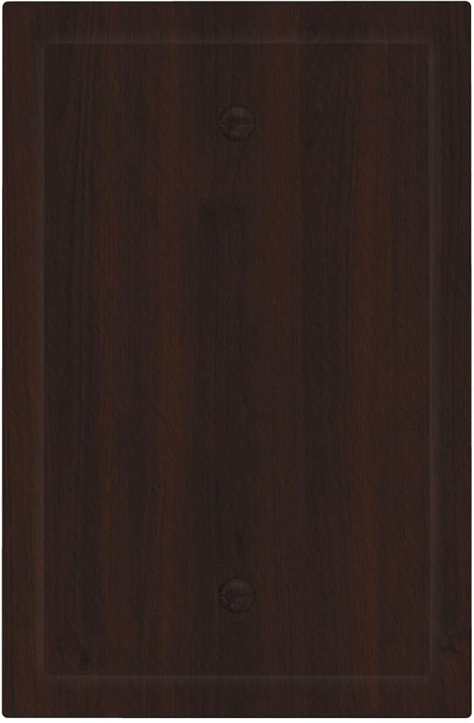 Decorative Light Switch Cover Plate Rustic Vintage Dark Brown Wood Grain 1 Gang No Device Single Blank Outlet Covers Wall Plate Switchplate Covers Dimmer Faceplate for Farmhouse Decor by JOOJIAO