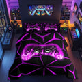 Feelyou Kids Boys Gamer Comforter Set,3D Gaming Bedding Set Toddler Size,Teens Boys Bedroom Room Decor,Purple and Black Video Game Comforter,Gaming Bed Set All Season for Game Lovers by Feelyou