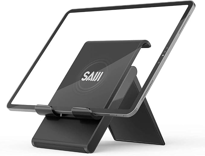 SAIJI Adjustable Tablet Stand Holder Portable Foldable Desktop Stand Dock Compatible for iPad, iPhone, Nintendo Switch, Samsung Galaxy and Kindle Fire Tablets – Black - Image 7