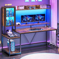 SEDETA 60'' Gaming Desk with Storage, Hutch, Display Cabinet and LED Lights by SEDETA