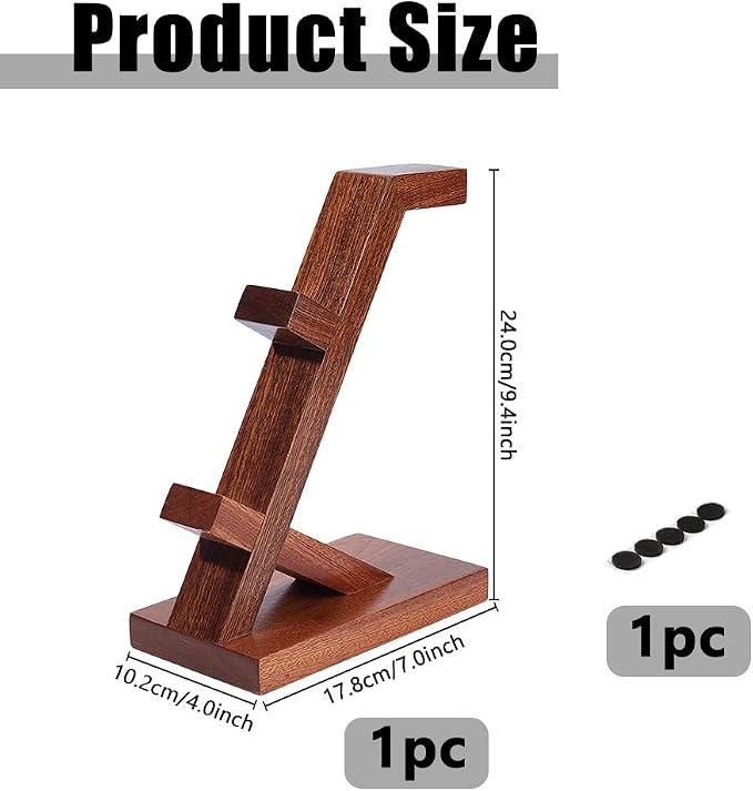 DICOSMETIC 1 Set Universal Controller Holder Wood Game Headset Stand Brown Gaming Controller Storage Rack with 17.8x10.2x24cm (7x4x9.45in) Size for Women Men Husband - Image 2
