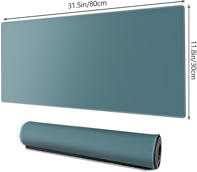 Galdas Gaming Mouse Pad XXL XL Large Long Extended Big Mousepad Non-Slip Rubber Keyboard Mouse Pad with Stitched Edges for Laptop Home Office (31.5x11.8x0.08 Inch) -Blue Grey - Image 2