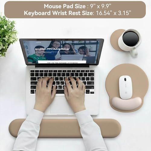 Mouse Pad with Keyboard Wrist Rest,Ergonomic Mousepad Support Set - Image 4