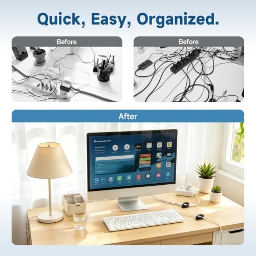 10 Sets Adjustable Cable Management Clips, Self Adhesive Cord Organizer with Elastic Loop, Reusable Cable Holder for Desk, Under Desk, Wall, TV, Office, Home, Charging Cables, USB, HDMI, PC Wires - Image 4