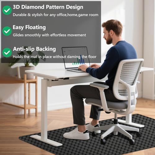 AiBOB Office Chair Mat for Hardwood and Tile Floor - 48"x36"Gaming Chair Mat, Easy Glide Computer Chair Mats, Floor Protector Mat for Home Office - Image 3