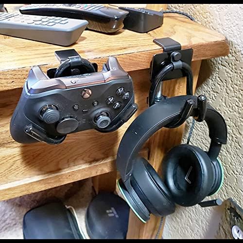 YYST Desk Mount Game Controller Holder Clamp On Hanger Holder Storage Rack for PS3/PS4/PS5/Xbox 360/Xbox One/S/X/Elite/Series S/Series X Controller, Pro Controller,etc-No Game Controller-Black - Image 7