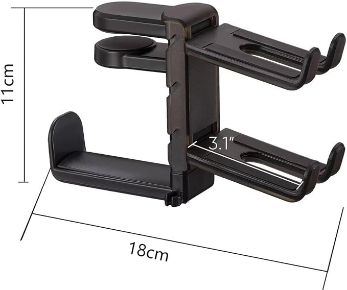 Foldable Headphone Stand and Hook – Aluminum Headset Holder Clamp Mount Under Desk, Universal Fit for Gaming Headphones, Space-Saving Hanger Organizer - Image 3