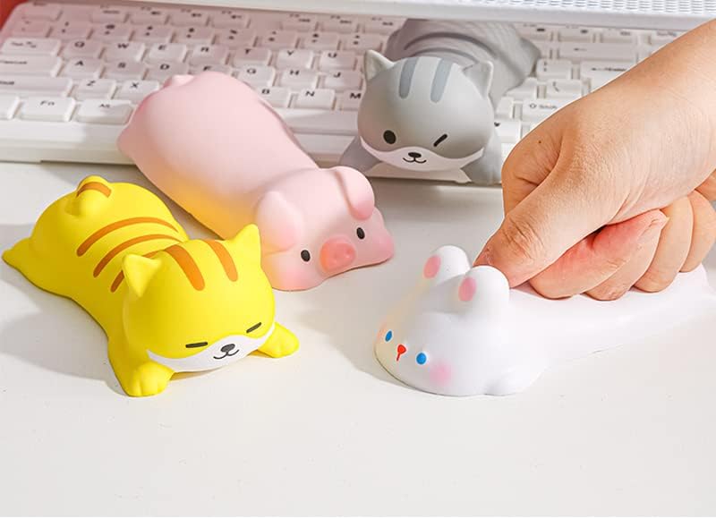 Cityhermit Cute Wrist Rest Support for Mouse Computer Arm Rest for Desk Ergonomic Kawaii Office Supplies Slow Rising PU Mouse Pad (White Rabbit-2pcs) - Image 3