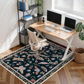 Anidaroel 48"x60" Office Chair Mat for Hardwood Floor/Tile, Black Anti-Slip Computer Chair Mat, Insect Print Office Rugs for Rolling Chairs, Low Pile Desk Floor Mat for Hardwood Floors by Anidaroel