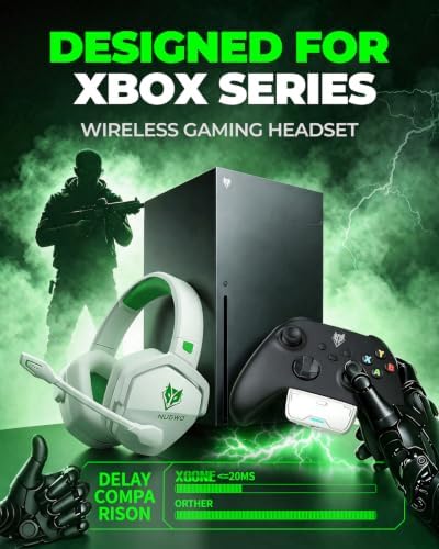 NUBWO Wireless Gaming Headset for Xbox Series X/S & Xbox One, 100Hr Battery Life, 3-in-1 Ultra-Low Latency 2.4GHz Dongle/Bluetooth 5.3/3.5mm Wired Gaming Headphones for PS5, PC - Image 2