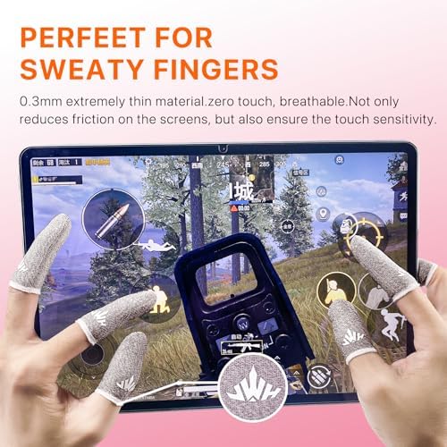 JWH Ultra-Thin Silver Fiber Gaming Finger Sleeves,Pink Thumb Sleeves Gaming Cots,10 Pack Gaming Finger Gloves for PUBG,with Storage Box,High Sensitivity,Anti-Slip,Fundas para Dedos Gamer - Image 4
