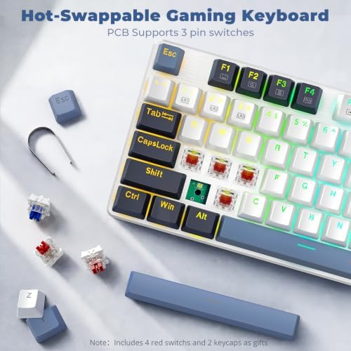 Redragon Mechanical Gaming Keyboard Wired, 11 Programmable Backlit Modes, Hot-Swappable Red Switch, Anti-Ghosting, Double-Shot PBT Keycaps, Light Up Keyboard for PC Mac, Blue - Image 5