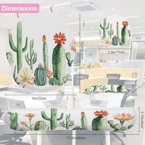 Cactus Succulent Greenery Flower Keyboard Wrist Rest Pad and Mouse Pad Wrist Support Set,3-in-1 Ergonomic Mouse Pad with Non-Slip Rubber Base for Home Office Game Computers Desk, - Image 5